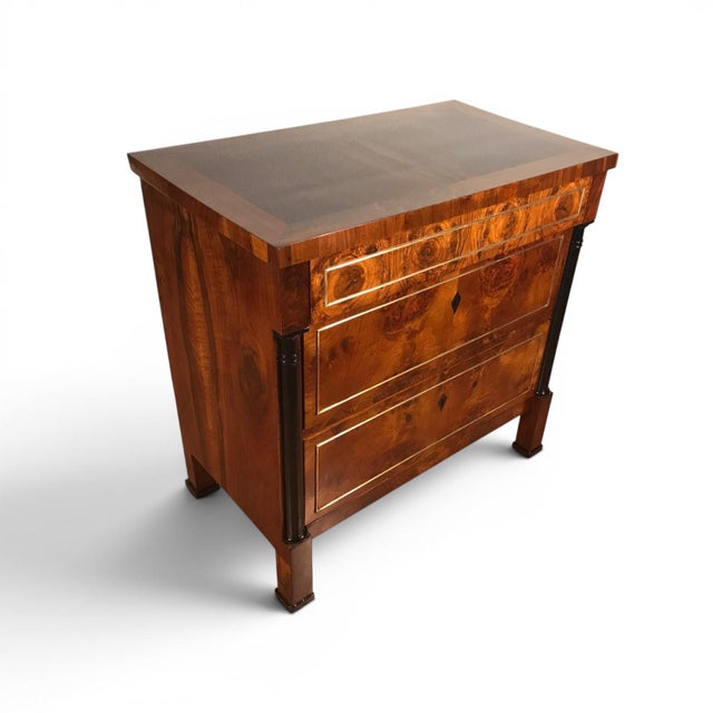 Small Biedermeier Walnut Chest of Drawers, Germany, Circa 1820 A refined small Biedermeier chest of drawers from Germany,...
