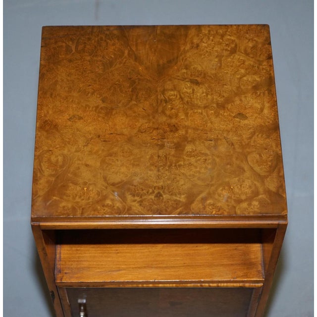 Burr Walnut Bedside Cupboards or Lamp Tables from Waring & Gillows, 1932, Set of 2 For Sale - Image 17 of 18