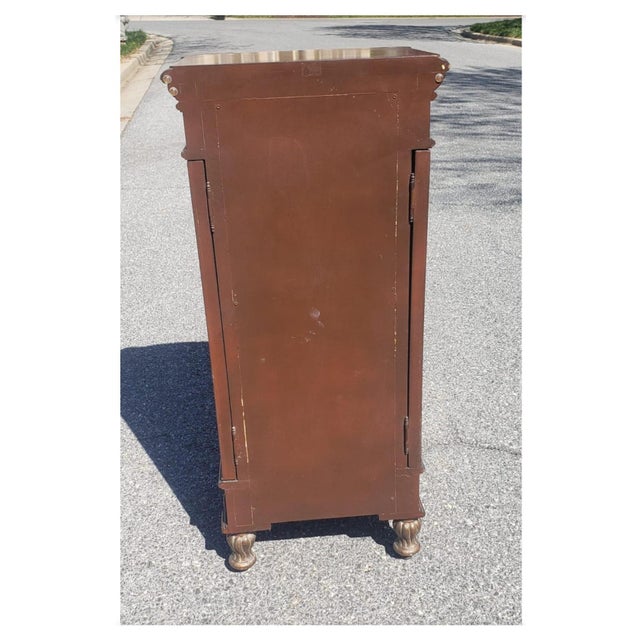 20th Georgian Style Carved and Parcel Gilt Mahogany Five-Drawer Jewelry Armoire For Sale - Image 10 of 11