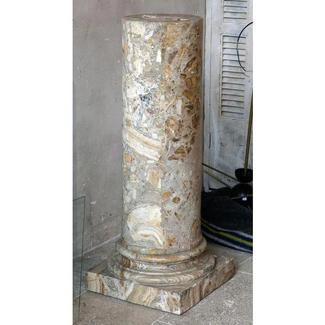 Stone Antique Italian Brecciated Marble Column, 1800s For Sale - Image 7 of 7