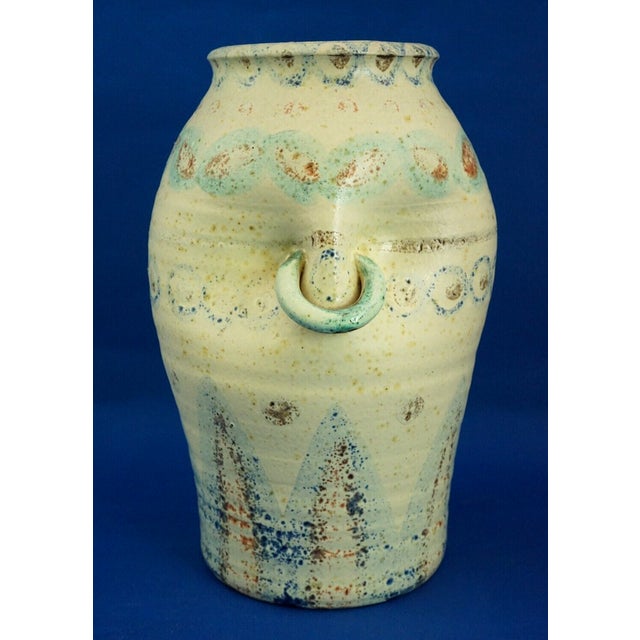 Ceramic Majolica Terracotta Vase with Primitivist Geometric Decoration from Italica Ars, Italy, 1920s For Sale - Image 7 of 18
