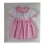 Nursery Art: Women's Exchange Pink Cherry Dress Framed in a White Wood Shadow Box For Sale