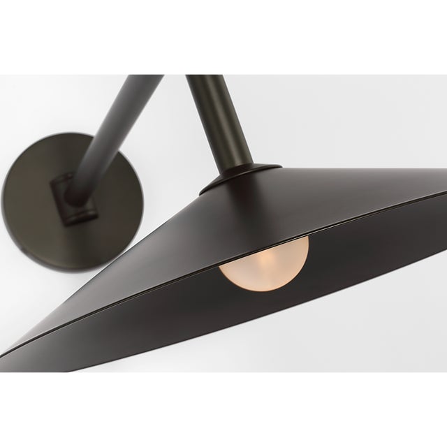 Amber Lewis for Visual Comfort Signature Ponce 9" Articulating Sconce in Modern Iron with Modern Iron Shade For Sale In Houston - Image 6 of 10