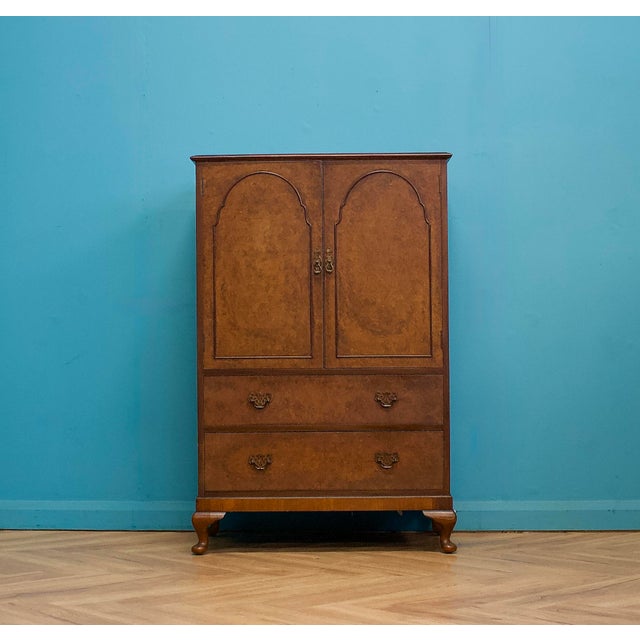 Vintage Art Deco Walnut Linen Cabinet, 1950s For Sale - Image 3 of 8