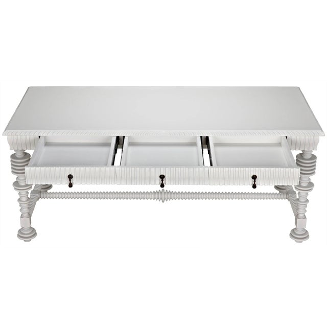 Noir NOIR Portuguese Desk, Solid White For Sale - Image 4 of 12