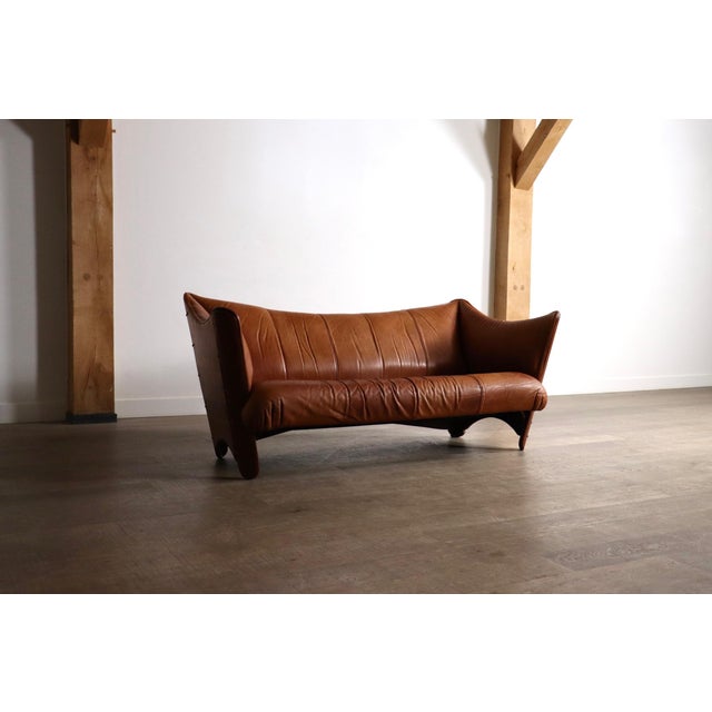 Mid-Century Cognac Leather and Wood Sofa from Pacific Green, Australia, 1970s For Sale - Image 18 of 18