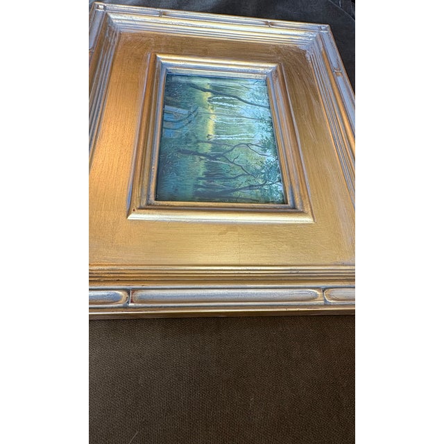 Wood 2025 Gouache Forest Clearing Landscape Painting in Plein Air Frame For Sale - Image 7 of 7