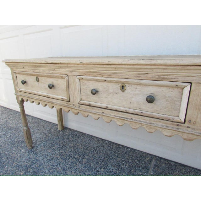 Antique English Weathered and Bleached Oak Dresser Base For Sale - Image 17 of 18