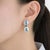 2020s Octagon Sapphire and Diamond Platinum Drop Earrings - Fei Liu, Pair For Sale - Image 5 of 5