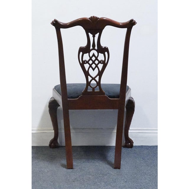 High End Vintage Solid Mahogany Traditional Chippendale Style Dining Side Chair 102488 For Sale In Kansas City - Image 6 of 10