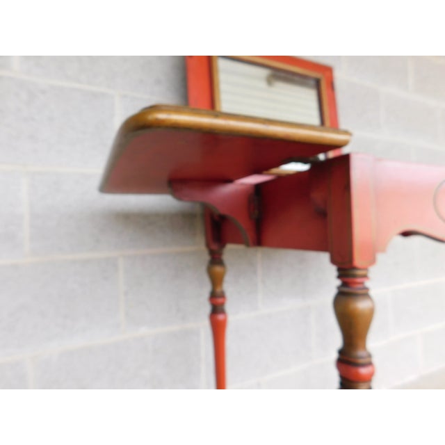 Vintage Chinoiserie Paint Decorated Vanity With Lift Center Mirror For Sale - Image 11 of 13