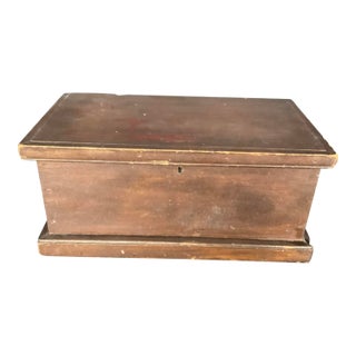 Signed Vintage Miniature Primitive Blanket Chest For Sale