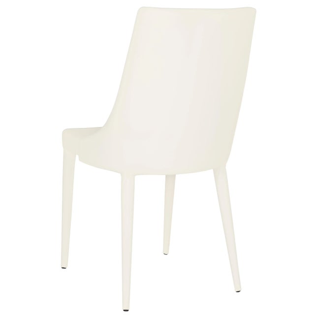 19''H Leather Side Chair in White - a Pair For Sale - Image 4 of 8
