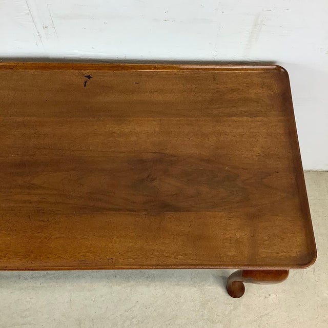 Wood Queen Anne Style Cherry Console Table For Sale - Image 7 of 12