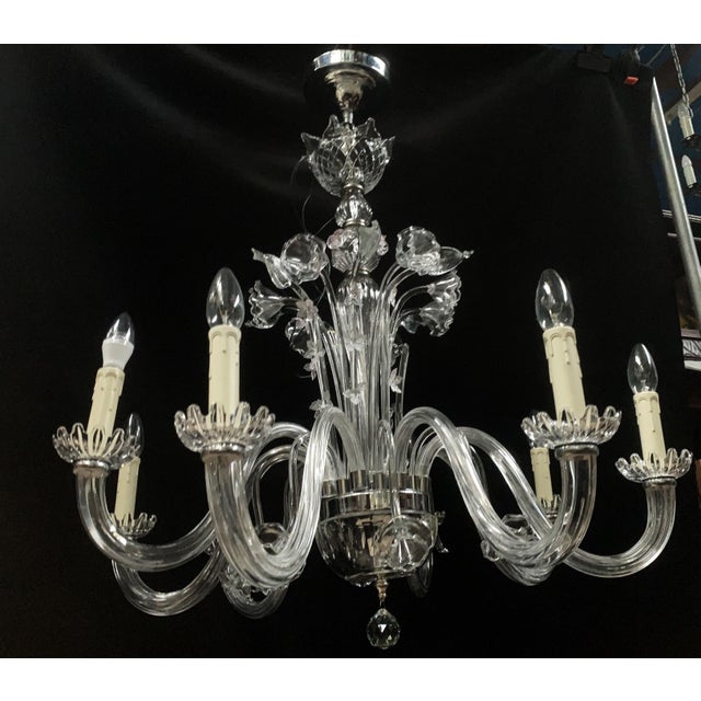 Eight-Arm Blown Glass Chandelier, 1990s For Sale - Image 4 of 18