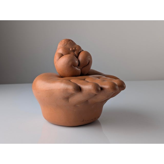 Ricardo Mesa, Nude Happy Chubby Girl on Hand, 1980s, Terracotta For Sale - Image 4 of 16
