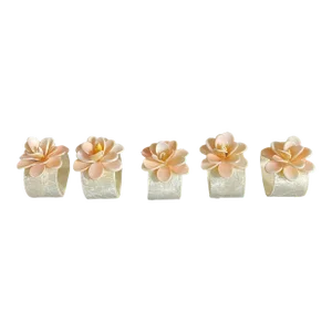 Mother of Pearl Napkins Rings Holders Set of Five