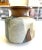 Beautiful glazed Pottery Craft vase with blue and white ceramic glazes on a beautiful brown earth glaze. The drips the...