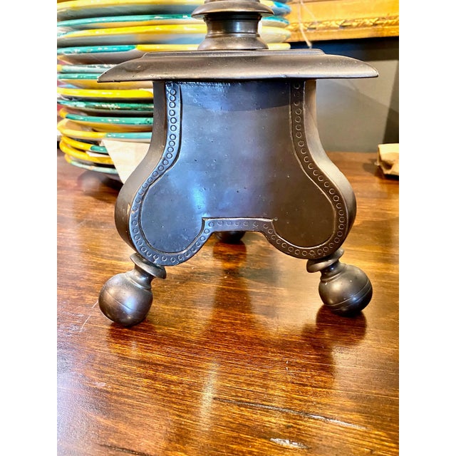 Bronze Pair Baroque Bronze Candlesticks For Sale - Image 8 of 11