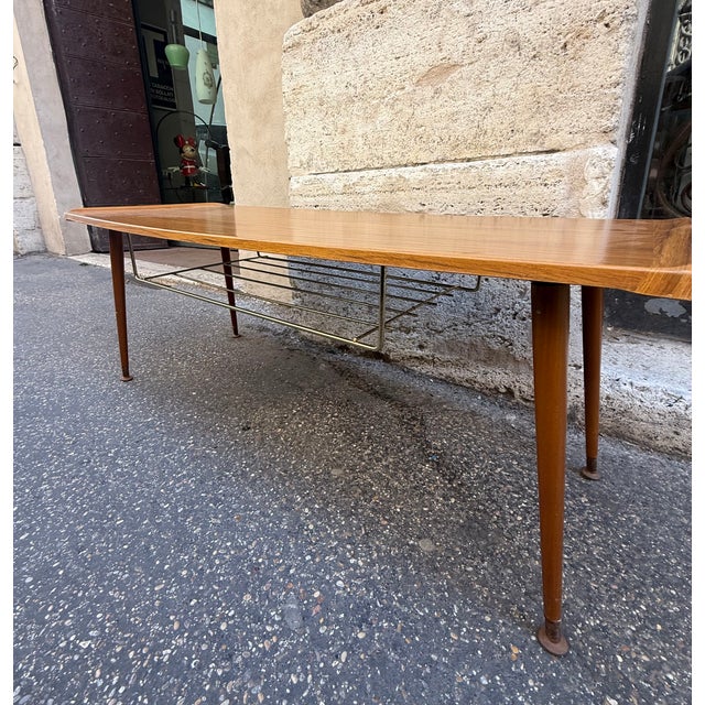 Tan Vintage Coffee Table, 1950s For Sale - Image 8 of 9