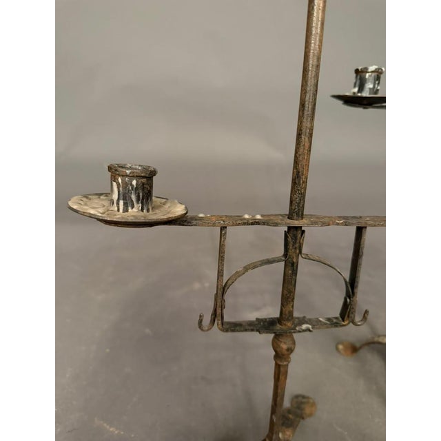 Pair of French Wrought Iron Candelabras, Circa 1850 For Sale - Image 4 of 13