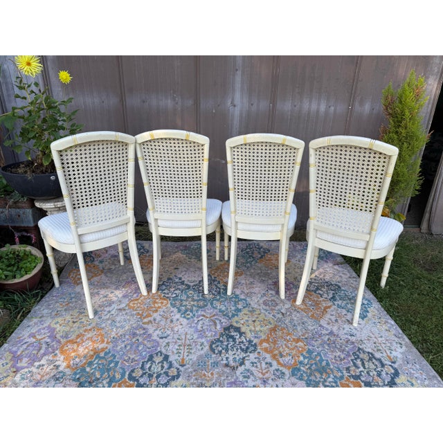 1960s Set of 4 Vintage Hollywood Regency Henri Link Style Chairs For Sale - Image 5 of 8