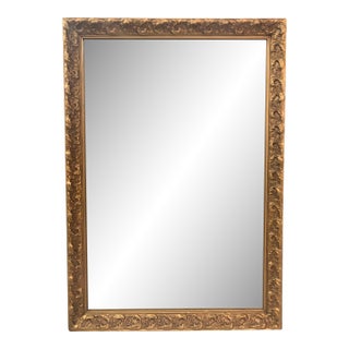Large Vintage Ornate Baroque-Style Gold Gilt Wood Wall Mirror For Sale