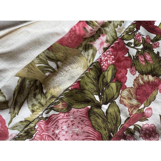 Vintage Mid-Century Bird & Floral Cotton Sateen Drapery Panels | Pair For Sale - Image 11 of 11