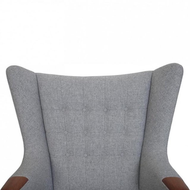 Papa Bear Chair in Grey Hallingdal 130 Fabric by Hans Wegner, 1960s For Sale - Image 3 of 13