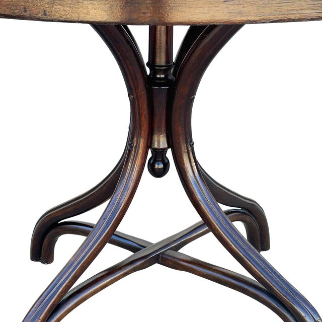 Brown Late Victorian Polished Oak Bent Wood Oval Dining Table by Mundus Thonet For Sale - Image 8 of 9