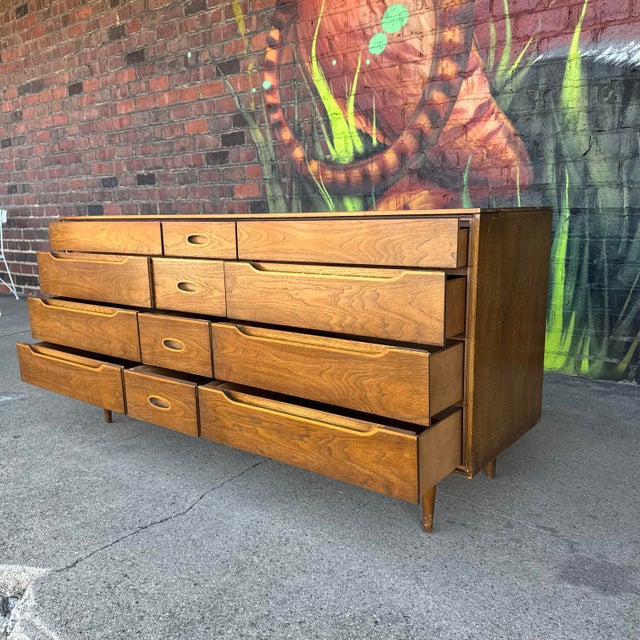 Mid 20th Century Unique Mid Century Modern Wood Dresser For Sale - Image 5 of 12