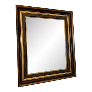 Vintage Burlwood & Giltwood Wall Mirror – Hollywood Regency For Sale