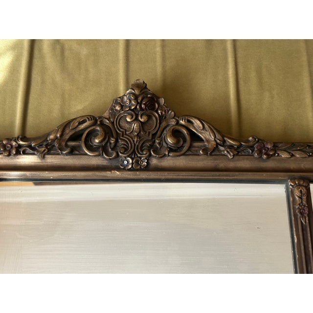 Wood 1920s Art Nouveau Five-Panel Mantel Mirror For Sale - Image 7 of 8