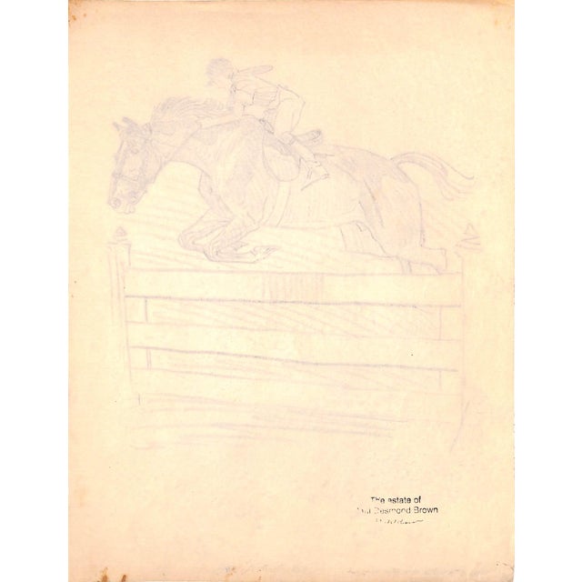Traditional Original 1944 Pencil Drawing From Hi, Guy! The Cinderella Horse by Paul Brown 34 For Sale - Image 3 of 6