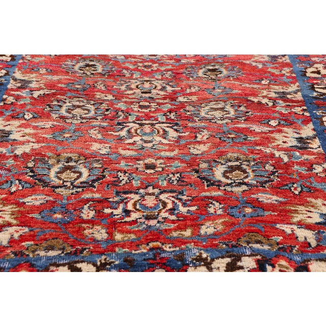 Early 20th Century Antique Persian Mashhad Rug, 03'05 X 12'01 For Sale - Image 5 of 10