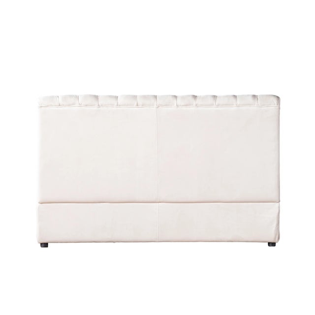 Not Yet Made - Made To Order Matthew Izzo Home Estelle Oatmeal Velvet Straight Modular Banquette Sofa For Sale - Image 5 of 8