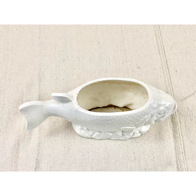 Majolica Vintage Majolica Style Fish Cachepot For Sale - Image 4 of 9