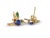 14k Gold Hummingbird Earings Studs With Sapphires - 2 Pieces For Sale - Image 4 of 6