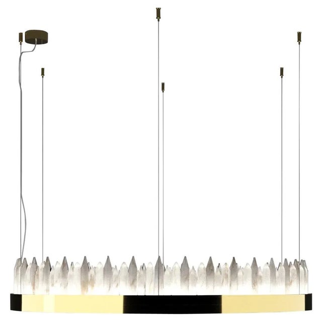 Not Yet Made - Made To Order Uranano Shiny Gold 120 Pendant Light 3 by Alabattro Italian For Sale - Image 5 of 5