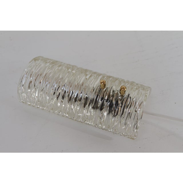 Mid-Century Modern Swedish Glass and Brass Sconce by Carl Fagerlund for Orrefors, 1960s For Sale - Image 6 of 17