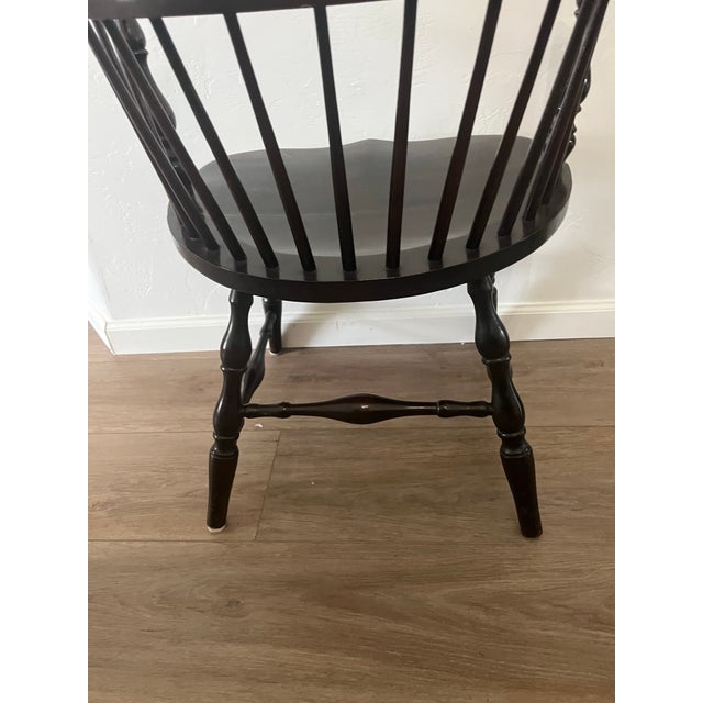 19th Century Wood Spindle Sac Back Windsor Farmhouse Armchair For Sale - Image 10 of 12