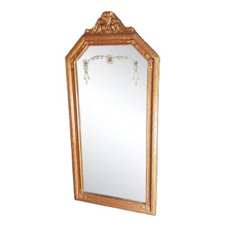Antique 1920's Etched Glass Gold Gilded Mirror With Provenance For Sale