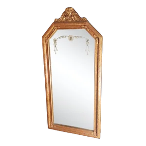 Antique 1920's Etched Glass Gold Gilded Mirror With Provenance