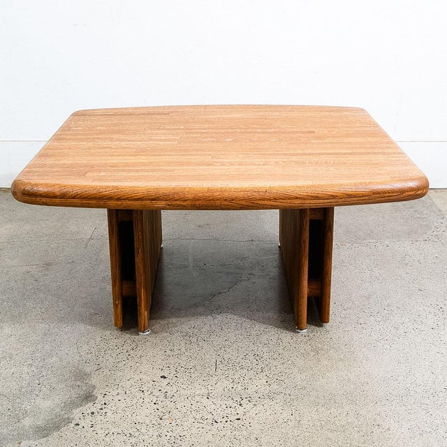 1960s Mid Century Danish Modern Side Table Solid Oak American Butcher Block Coffee Nm For Sale - Image 4 of 12
