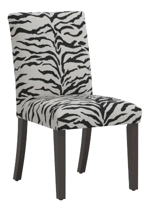 Chelsea Dining Chair in Cream Black Linen Zebra
