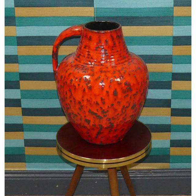 Red Orange Glazed Model 426-35 Bulbous Floor Vase, West Germany, 1970s For Sale - Image 9 of 9