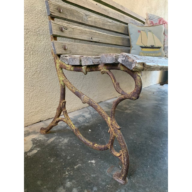 Rustic European 1920s Faux Bois French Garden Bench For Sale - Image 3 of 6