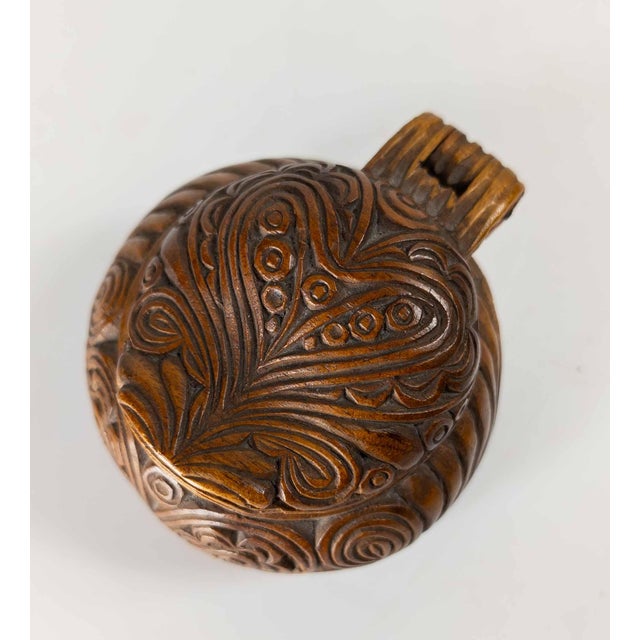 Wood 20th Century Maori Tribal Carved Treenware Inkwell, New Zealand For Sale - Image 7 of 11