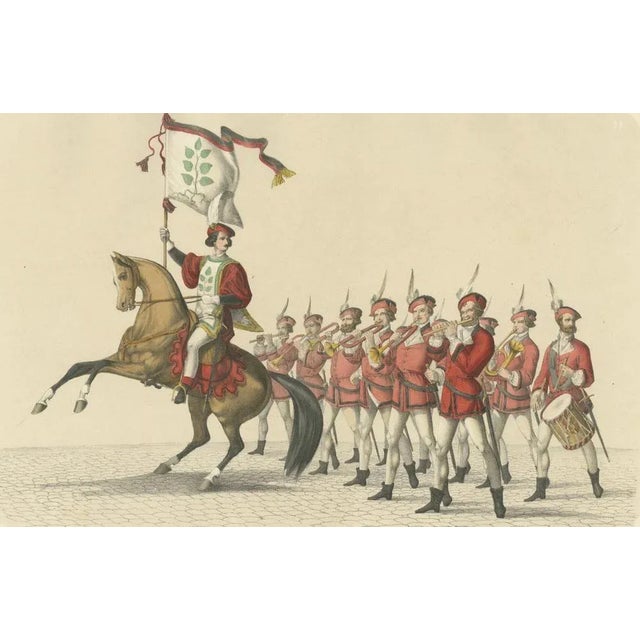 Mid 19th Century Heinrich Jenny, The Lance Bearer and Musicians: A Grand Swiss Procession in Bern, 1855, Print For Sale - Image 5 of 11
