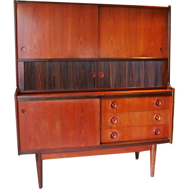 Mid-Century Danish Teak Highboard Cabinet by Johannes Andersen, 1960 For Sale - Image 10 of 16
